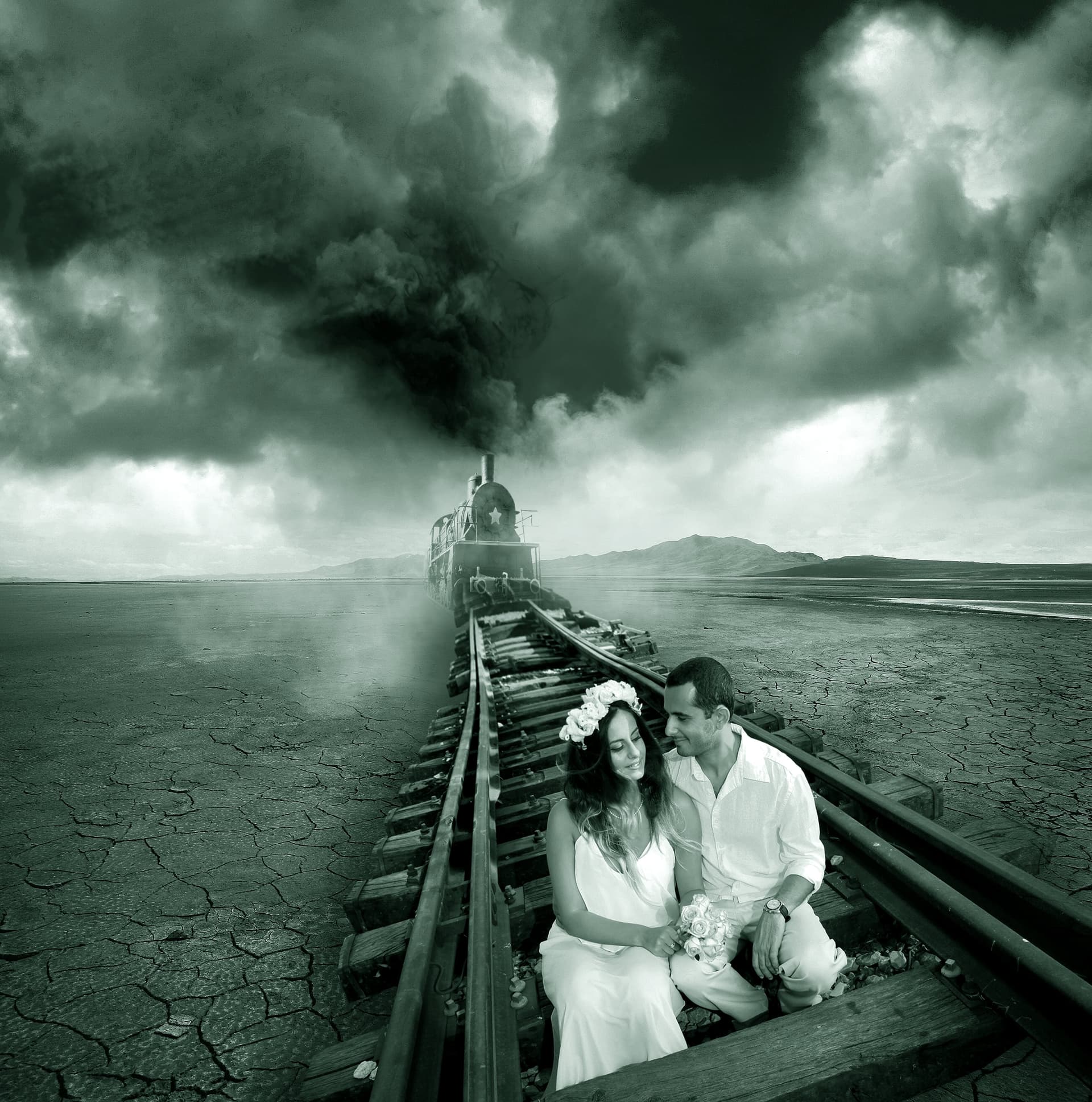 Couple close-up romantic outdoor portrait