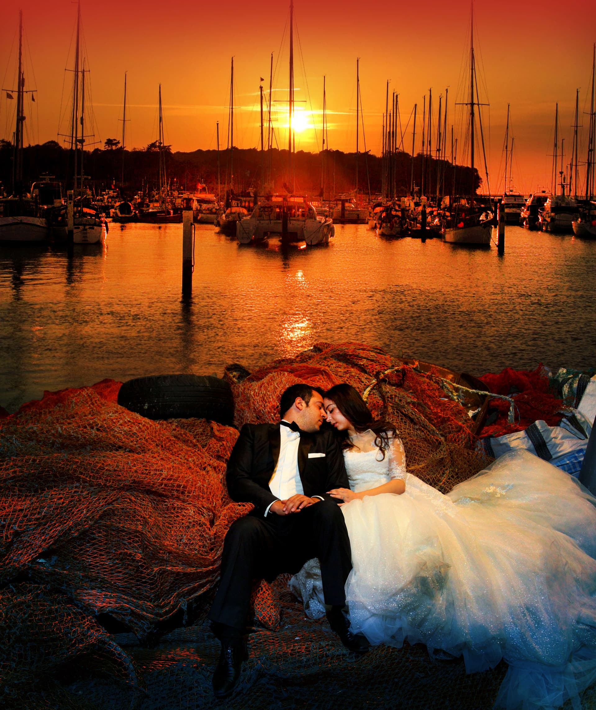 Vertical romantic couple portrait session