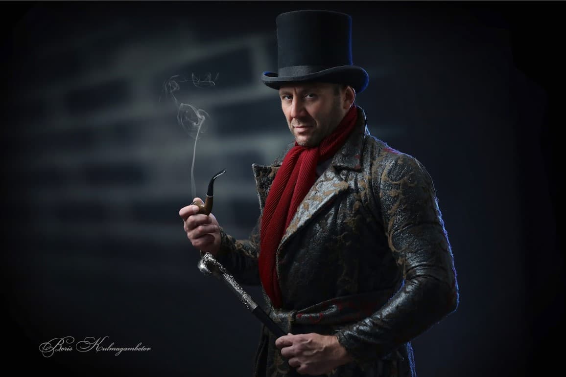 Professional studio portrait with dramatic lighting